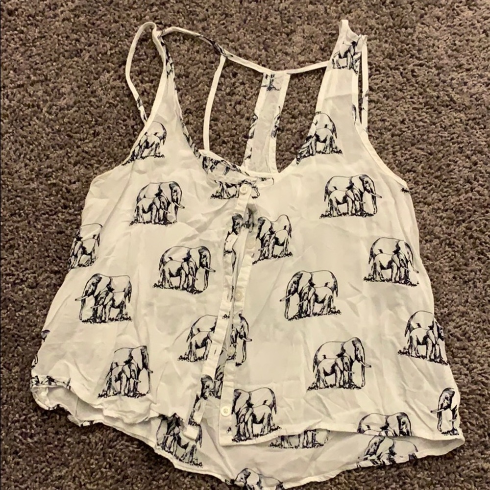 Aeropostale Cropped Elephant Tank Top